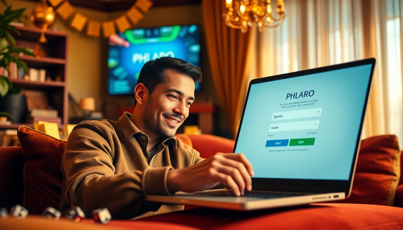 Engage in PHLARO login for exciting gaming rewards in a cozy home setting.