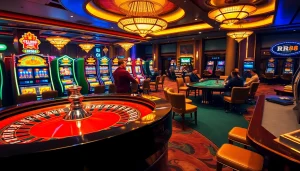 Experience the excitement of RR88 with dynamic casino activities showcasing roulette, slots, and poker.