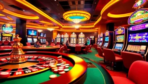Experience the thrill of winning at thương hiệu F168's vibrant casino with roulette and poker tables.