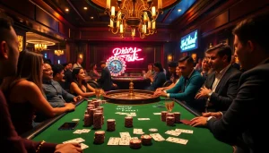 Experience the excitement of poker alongside dirty talk AI elements in a vibrant casino setting.