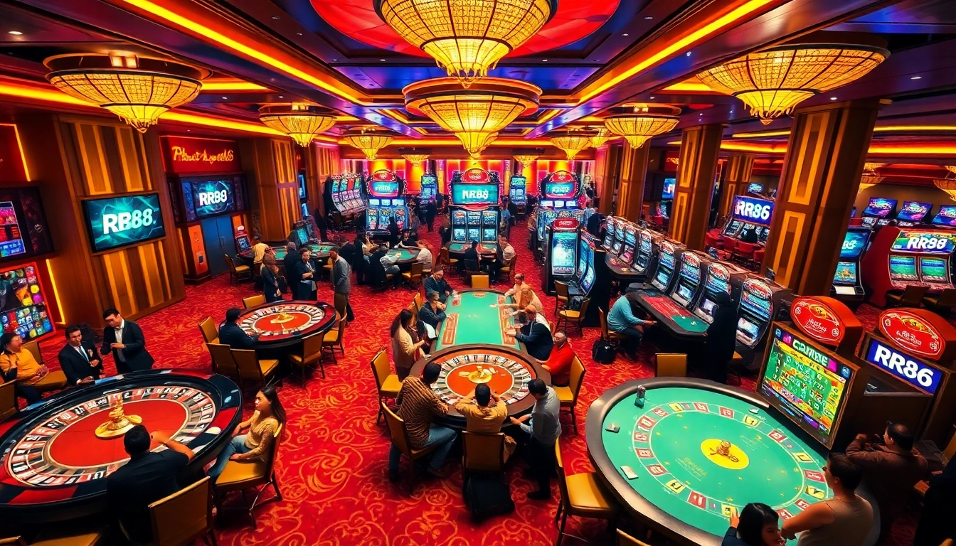 Experience the thrill of RR88 in a lively casino setting with vibrant table games and exciting wins.