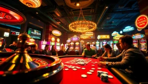 Experience the excitement at Link 123B casino, with vibrant slot machines, roulette wheels, and poker tables.