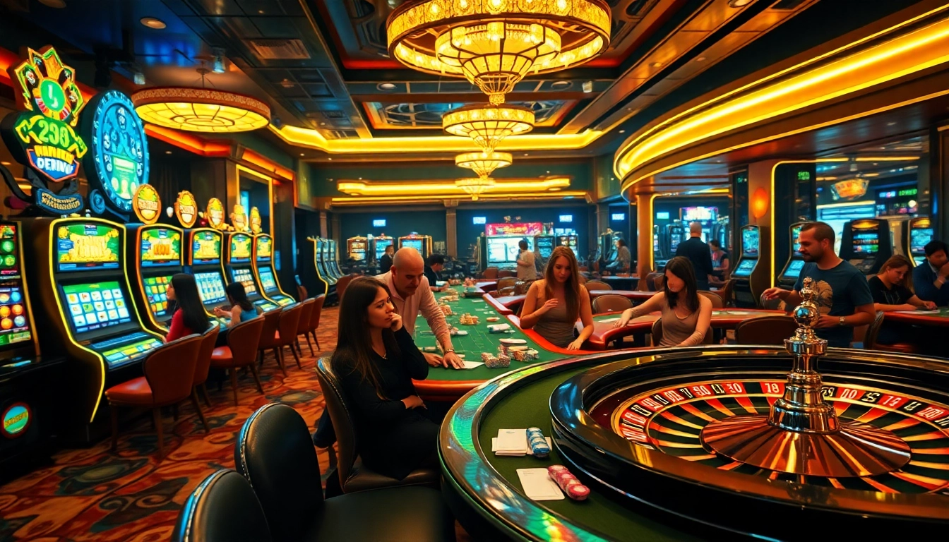 Experience the thrill of winning at trang chủ WW88 with vibrant casino games and excited players at poker tables.