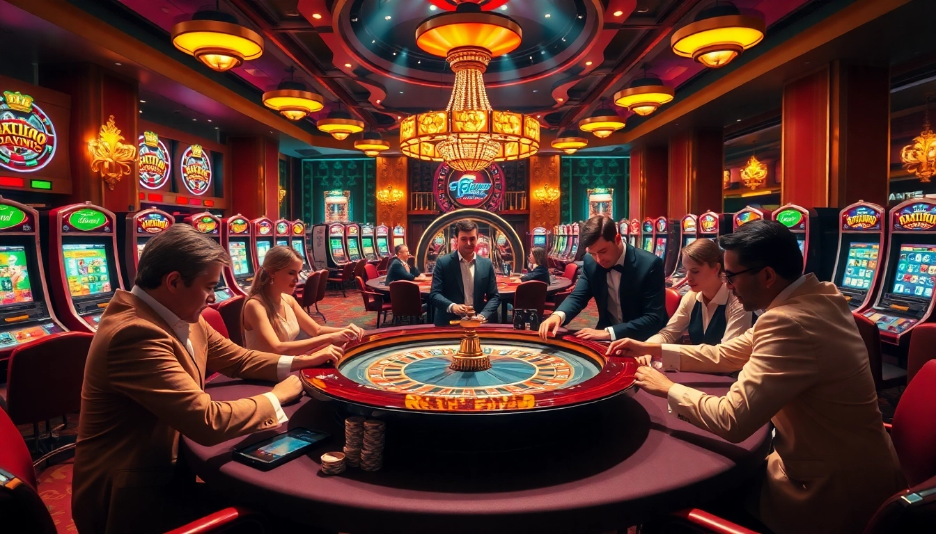 Experience the excitement of 78winni net as players engage in a thrilling poker game at a luxurious casino table.